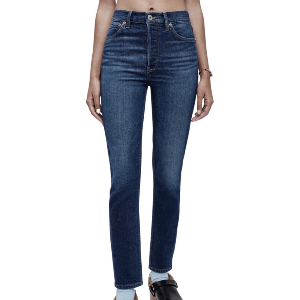 Re/Done Jeans Indigo Cropped Straight Legs/ S 26